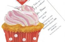 Heart Cupcake with Glitter Invitation