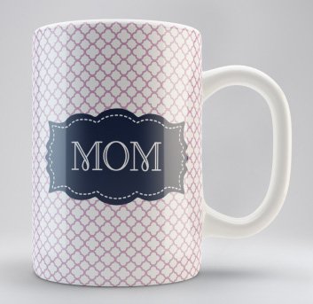 Lavender and Navy Mom Kitchen Mug